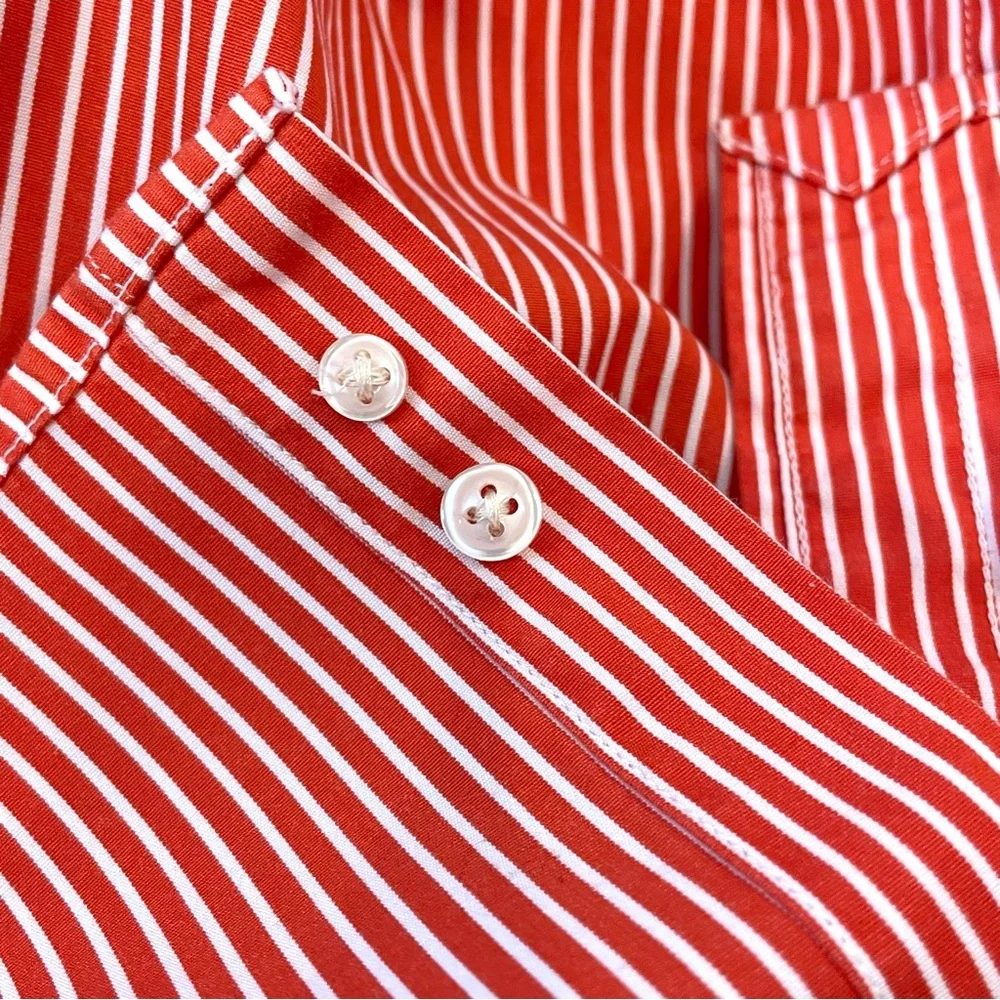Ralph Lauren Kids Red Striped Button Down 100% cotton Shirt 7